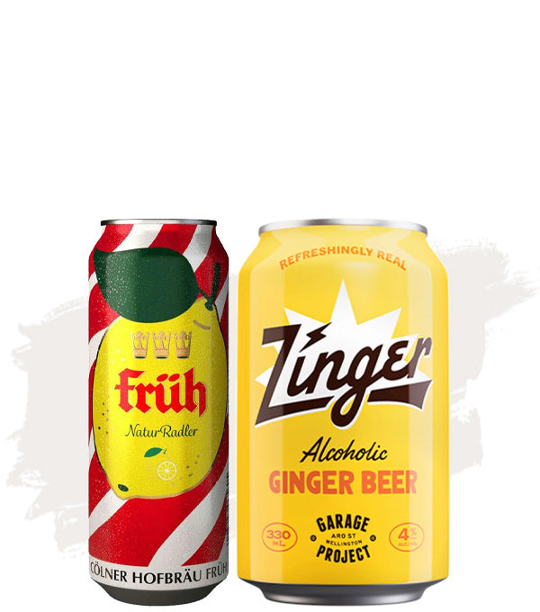 Fruh Kolsch Natur Radler + Garage Project Zinger Alcoholic Ginger Beer – Bundle Buy!