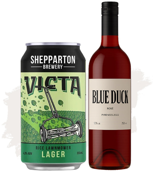 Victa Rice Lawnmower Lager + Blue Duck Rose – Bundle Buy!