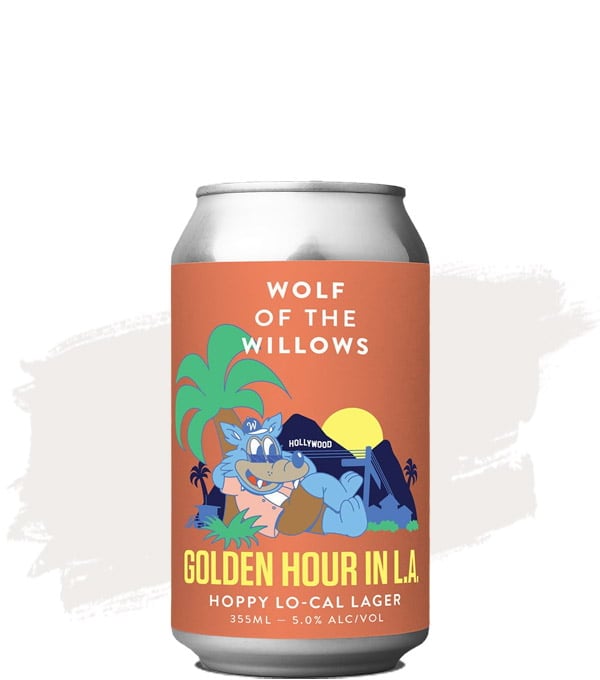 Wolf of the Willows Golden Hour in LA Hoppy Lo-Cal Lager