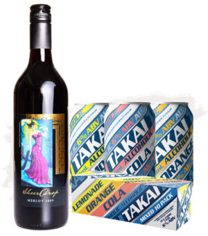 Bundle Buy (2x Takai Alcoholic Hard Soda Mixed Case – 30 Pk + 2009 Sheer Drop Merlot – 12 Pk)