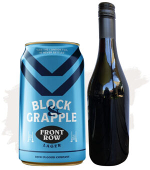 Bundle Buy (Block & Grapple Front Row Lager – 24 Pack + Blue Duck Cabernet Sauvignon - 12 Pack - Cleanskin)