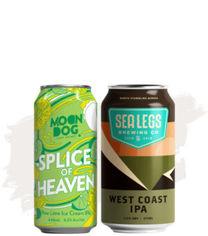 Bundle Buy (Moon Dog Splice of Heaven Pine Lime Ice Cream IPA – 24 Pk + Sea Legs West Coast IPA 7.5% – 16 Pk)