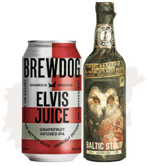 Bundle Buy (Insel Brauerei Baltic Style Imperial Stout 7.5% – 12 Pk + Brewdog Elvis Juice Grapefruit Infused IPA 6.5% – 16 Pk)