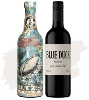 Bundle Buy (Insel Brauerei Baltic Gose 6.5% – 12 Pack + Blue Duck Merlot – 12 Pk – Labelled)